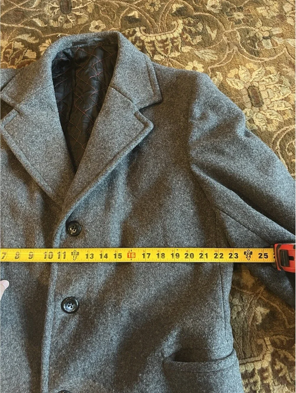 Vintage DDR East German VEB Gray Wool Blend Long Overcoat Men’s M/L